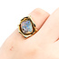 Ring Freeform 2.75ct Partially Black Australian Opal 14ky 19.5mm Sz5 8.95g 225100064