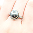 Ring Modern 0.16ctw Round Diamonds 11.5mm Tahitian Pearl 18kw 2.7mm Sz8 8.06g 225100152