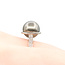 Ring Modern 0.16ctw Round Diamonds 11.5mm Tahitian Pearl 18kw 2.7mm Sz8 8.06g 225100152