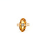 Ring Architectual Basket .02ct Old Mine Cut Diamond 3.5ct Golden Yellow Citrine 14ky 3.8mm Sz6 3.31g 225110089
