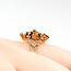 Ring Architectual Basket .02ct Old Mine Cut Diamond 3.5ct Golden Yellow Citrine 14ky 3.8mm Sz6 3.31g 225110089