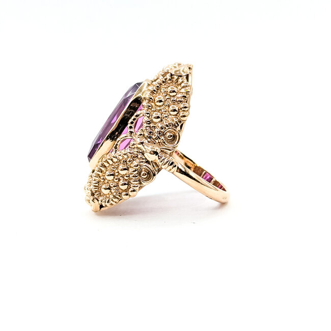 Ring Floral Butterfly 10ct Purple Synthetic Sapphire 14ky 36mm Sz8 8.66g 225100063
