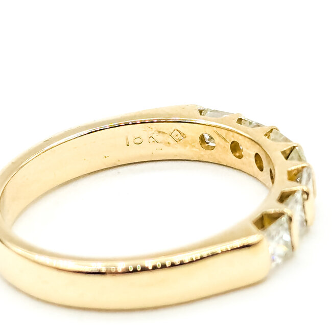 Ring 7-Stone Bridal 0.7ctw Princess Diamonds 14ky 3mm Sz6.25 3.88g 225110060