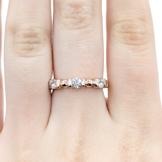 Ring 3-Stone CZ 14kr 3.5mm Sz7 3.2g 125112020