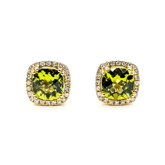 Earrings 0.19ctw Diamonds 2.09ctw Peridot 14ky 125110072