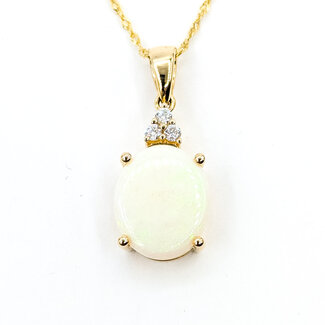Pendant 0.07ctw Diamonds 2.3ctw Opal 14ky 125110105