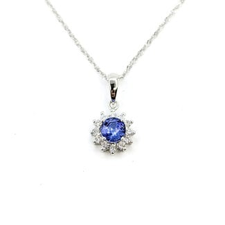 Pendant 0.11ctw Diamonds 0.46ctw Tanzanite 14kw 125110104
