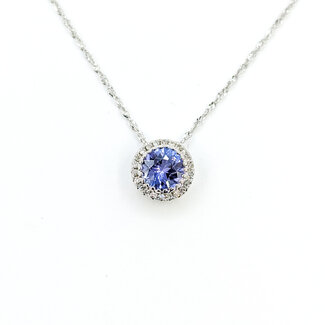 Pendant 0.07ctw Diamonds 0.8ctw Tanzanite 14kw 125110123