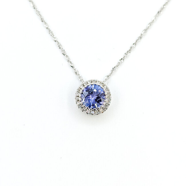 Pendant 0.07ctw Diamonds 0.8ctw Tanzanite 14kw 125110123