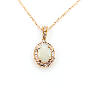 Pendant 0.15ctw Diamonds 0.79ctw Opal 14ky 125110106