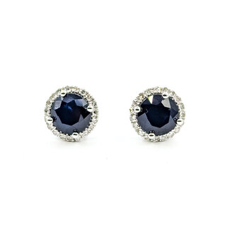 Earrings 0.14ctw Diamonds 2.14ctw Sapphire 14kw 125110076