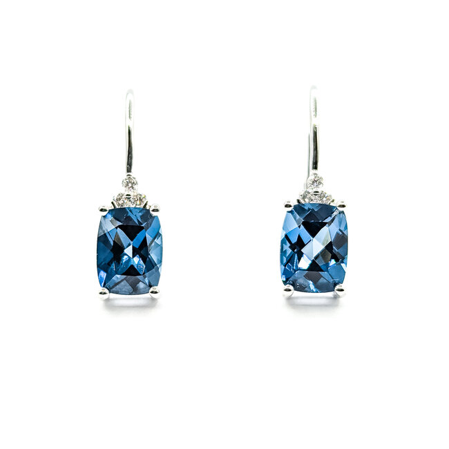 Earrings 0.09ctw Diamonds 3.52ctw Topaz 14kw 125110080