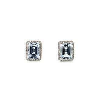 Earrings 0.17ctw Diamonds 1.78ctw Aquamarine 14kw 125110079