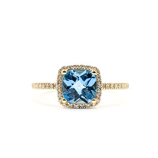 Ring 0.11ctw Diamonds 1.72ctw Topaz 14ky 125110138