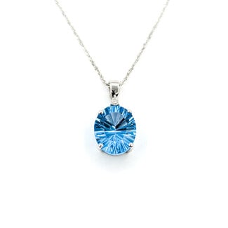 Pendant 0.02ctw Diamonds 6.24ctw Topaz 14kw 125110107