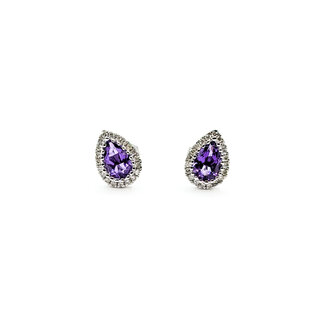 Earrings 0.12ctw Diamonds 0.74ctw Amethyst 14kw 125110078