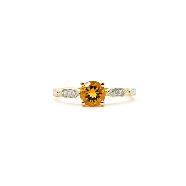 Ring 0.09ctw Diamonds 0.73ctw Citrine 10ky 125110134