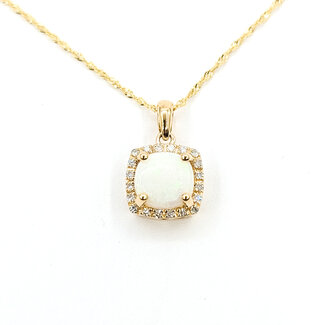 Pendant 0.07ctw Diamonds 0.86ctw Opal 14ky 125110111
