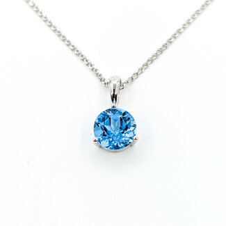 Pendant 2.5ct Blue Topaz 14kw 8mm 125110121