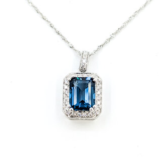 Pendant 0.15ctw Diamonds 1.87ctw Topaz 14kw 125110115