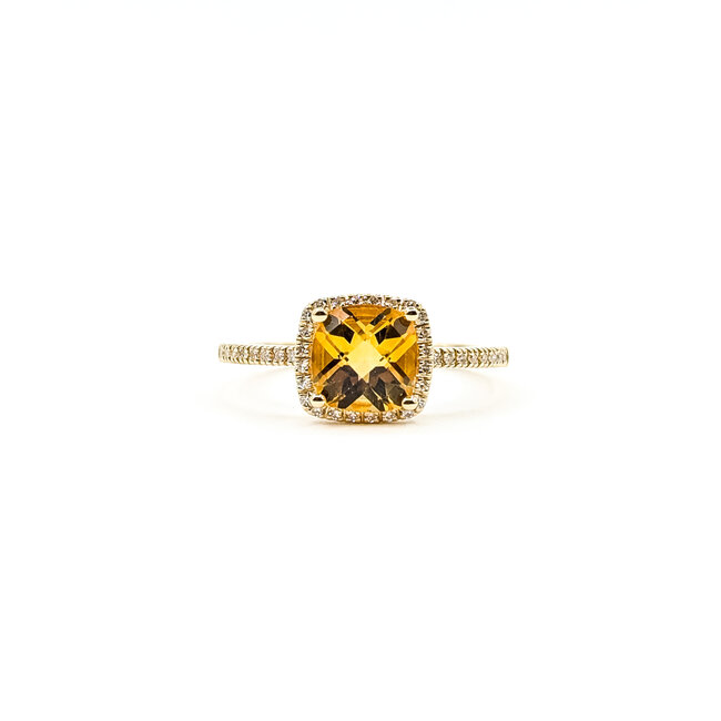 Ring 0.14ctw Diamonds 1.26ctw Citrine 14ky 125110139