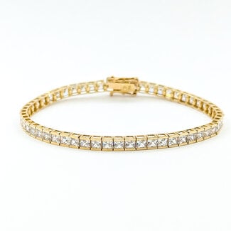 Bracelet Cubic Zirconia 14ky 3x3mm 125110061