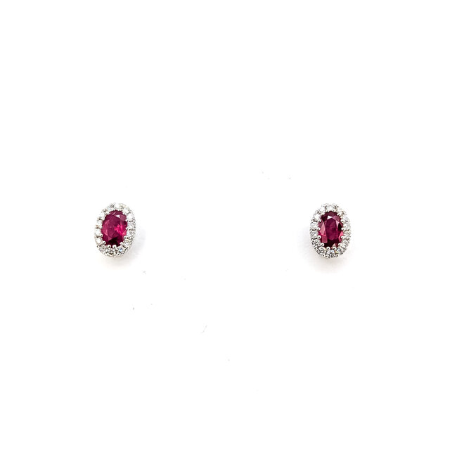 Earrings 0.14ctw Diamonds 0.55ctw Ruby 14kw 125110091
