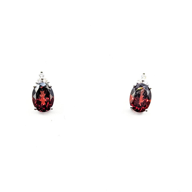 Earrings 0.08ctw Diamonds 3ctw Garnet 10kw 125110062