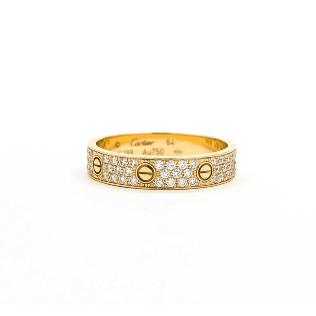 Ring Engagement Cartier Love .31ctw Round Diamonds 18ky 4mm Sz10.75 5.54g 125110145