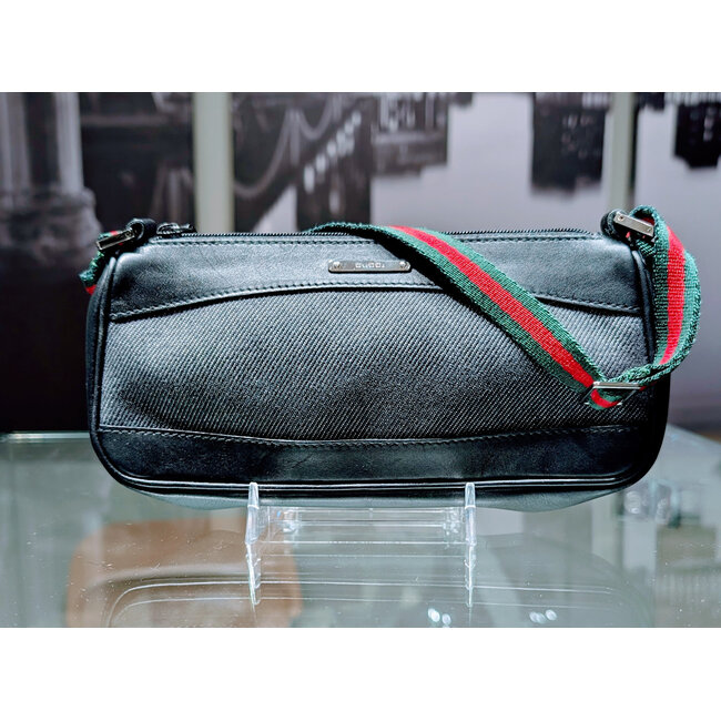 Handbag Gucci Sherry Black, Green & Red Leather M92820 125125011