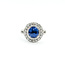 Ring Cocktail Double Halo 1.30ctw Round Diamonds 3.00ctw Pastel Blue Sapphire Plat 16x15mm Sz7 7.7g 225110123
