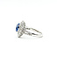 Ring Cocktail Double Halo 1.30ctw Round Diamonds 3.00ctw Pastel Blue Sapphire Plat 16x15mm Sz7 7.7g 225110123
