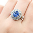 Ring Cocktail Double Halo 1.30ctw Round Diamonds 3.00ctw Pastel Blue Sapphire Plat 16x15mm Sz7 7.7g 225110123