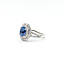 Ring Cocktail Double Halo 1.30ctw Round Diamonds 3.00ctw Pastel Blue Sapphire Plat 16x15mm Sz7 7.7g 225110123
