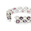 Bracelet Circle Station Link 2.8ctw Round Diamonds 36.31ctw Pink-Purple-Red Spinel 14kw 7x.5" 26.9g 225100110