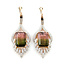 Earrings Lever Back Dangle 2.29ctw Round Diamonds 13.6ctw Watermelon Tourmaline 14kr 1.95x.75" 13.1g 225110128