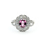 Ring Double Halo Split Shank 0.92ctw Round Diamonds 1.38ctw Pink Sapphire PLAT 14mm Sz7 6.2g 225110133