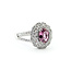 Ring Double Halo Split Shank 0.92ctw Round Diamonds 1.38ctw Pink Sapphire PLAT 14mm Sz7 6.2g 225110133
