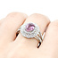 Ring Double Halo Split Shank 0.92ctw Round Diamonds 1.38ctw Pink Sapphire PLAT 14mm Sz7 6.2g 225110133