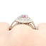 Ring Double Halo Split Shank 0.92ctw Round Diamonds 1.38ctw Pink Sapphire PLAT 14mm Sz7 6.2g 225110133