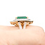 Ring Halo Milgrain 1.71ctw Round Diamonds 7.2ctw Emerald Plat 24mm Sz7 17.1g 225110134