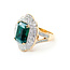 Ring Halo Milgrain 1.71ctw Round Diamonds 7.2ctw Emerald Plat 24mm Sz7 17.1g 225110134