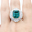 Ring Halo Milgrain 1.71ctw Round Diamonds 7.2ctw Emerald Plat 24mm Sz7 17.1g 225110134