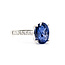 Ring Engagement 0.37ctw Round Diamonds 3.65ct Cornflower Blue Ceylon Sapphire 18K 2.2mm Sz6.5 3.4g 225110132