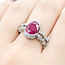 Ring Split Shank .81ctw Round Diamonds 2.17ctw Ruby PLAT 5mm Sz7 9.4g 225110130