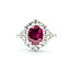 Ring Halo 0.92ctw Round Diamonds 1.99ctw Burma Red Ruby PLAT 15mm Sz6.5 16.7g 225110131