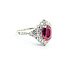 Ring Halo 0.92ctw Round Diamonds 1.99ctw Burma Red Ruby PLAT 15mm Sz6.5 16.7g 225110131