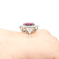 Ring Halo 0.92ctw Round Diamonds 1.99ctw Burma Red Ruby PLAT 15mm Sz6.5 16.7g 225110131