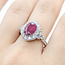 Ring Halo 0.92ctw Round Diamonds 1.99ctw Burma Red Ruby PLAT 15mm Sz6.5 16.7g 225110131