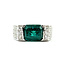 Ring Gallery Display 1.31ctw Round Diamonds 3.15ct Emerald 18K 7.5mm Sz6.5 10.5g 225110129